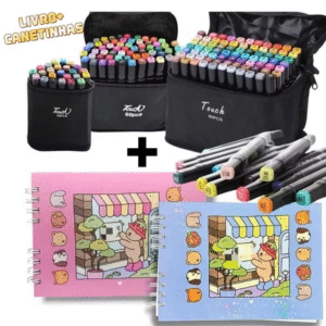 Kit De Livro Para Colorir De Capa Dura 50 Páginas + 24/36/60/80 Cores Caneta Marcadora De Ponta Dupla