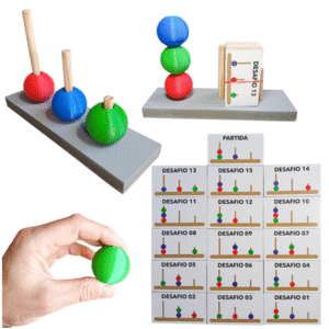 Jogo Torre De Londres Brinquedo Educativo Madeira 16 Cartas