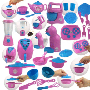 Cozinha Infantil Completa 29pçs Air Fryer Liquidificador Bat